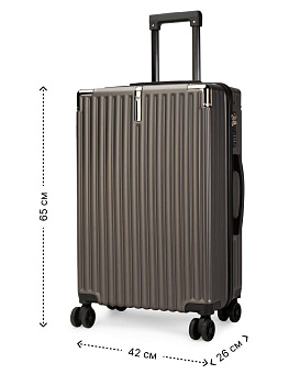 Чемодан на колесах M (42х26х65см) грани графит PC 000000000001226574