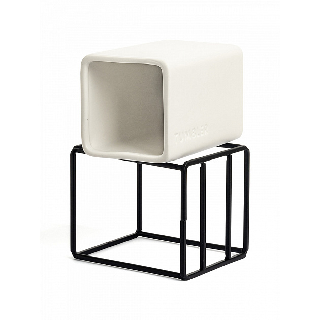 Стакан для зубных щеток 7,5x7,5x10,5см DE'NASTIA IRON STAND белый керамика/железо 000000000001225131