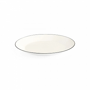 Тарелка десертная 18,9см DE'NASTIA белая с черной каймой стеклокерамика 000000000001218964