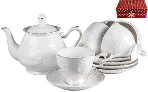 Н-р чайный,13шт,6 чашек 220мл+6 блюдец+Чайник1000мл,пд/уп,Грация,Галия,101-30030 000000000001183393