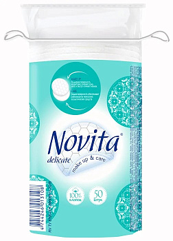 Диски ватные косметические 50шт NOVITA Delicate хлопок 000000000001165411