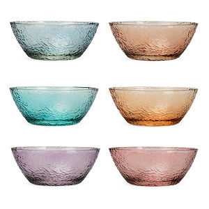 Салатник 400мл GARBO GLASS рифленый в ассортименте стекло 000000000001222003