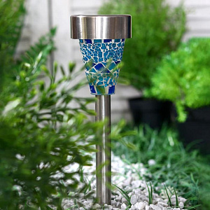 Фонарь садовый 8,5см D7,5см LUAZON LIQHTING Витраж небесный 1 LED на солнечной батарее металл 000000000001211015