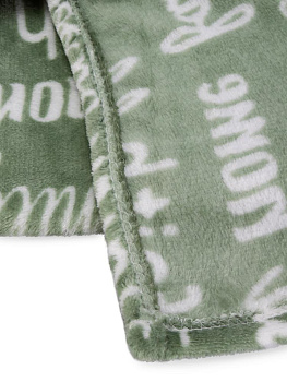 Плед 150x200см LUCKY Газета мятный флис полиэстер 000000000001219030