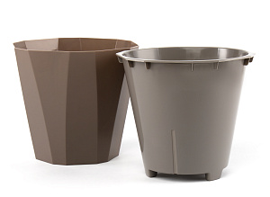 Кашпо со вставкой 1,8л MARTIKA Палермо коричнево-серый пластик 000000000001214192