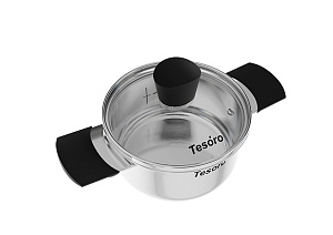 Кастрюля 1л НЕВА МЕТАЛЛ ПОСУДА Tesoro Siena нержавеющая сталь 000000000001221906