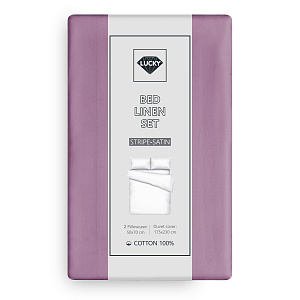 Комплект постельного белья 2сп 50х70см-2шт LUCKY вино страйп-сатин хлопок 000000000001218092