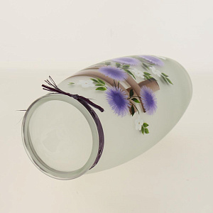 Ваза стеклянная бочка 23,5 см,Ручной рисунок по тонированной вазе 7735/230/rze011 000000000001191057