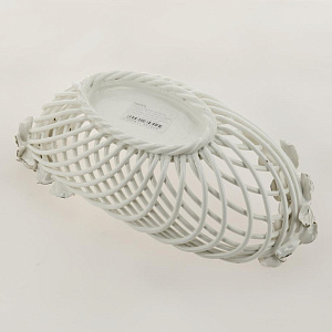 Конфетница 9х28х15см ПОВОД Ладья с лепкой белая керамика 000000000001171111