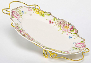 Блюдо овальное 30,5см BALSFORD МЭРИДИТ металлическая стойка подарочная упаковка фарфор 000000000001206179