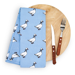 Полотенце кухонное 35х60см СОФТИ Гуси голубой хлопок 100% 000000000001218588