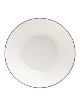 Салатник 18,9см 1л DE'NASTIA светло-коричневая кайма белый стеклокерамика 000000000001218971