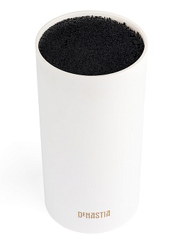 Подставка для ножей 22x11см DE'NASTIA белая с черной вставкой пластик 000000000001210807