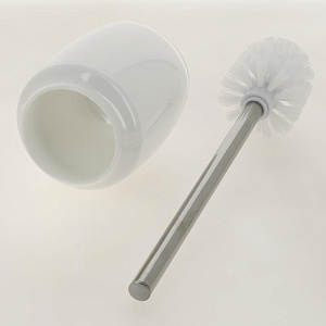 Щетка для унитаза DE'NASTIA овал белая пластик 000000000001200448