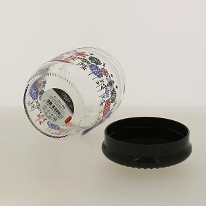 Банка для сыпучих продуктов 425мл FACKELMANN Style цветы серая крышка стекло 000000000001194382