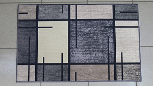 Коврик придверный 50x80см LUCKY Квадраты серый/бежевый полиэстер 000000000001203629