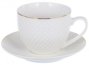 Набор чайный фарфор 4шт 2 чашки 220мл + 2 блюдца квадратная подарочная упаковка ДАРИЯ Balsford 101-01018 000000000001193962