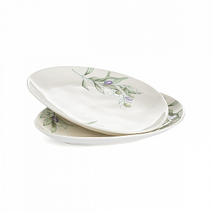 Набор столовой посуды 8 предметов DE'NASTIA Оливки (кружка 450мл-2шт/суповая 500мл-2шт/обеденная 24,7см-2шт/десертная 19,5см-2шт) фарфор 000000000001225123