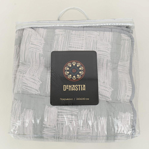 Покрывало260x240DE'NASTIA штрихи3слоя серое/розовое жаккард55%хлопок45%полиэстер 000000000001207691