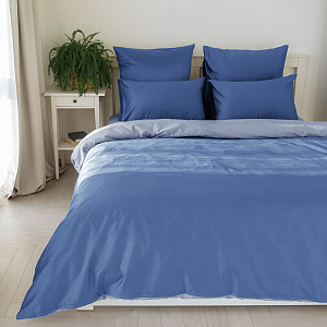 Пододеяльник 200x220см DE'NASTIA NEW сатин NEW 2х-сторонний голубой/синий хлопок 000000000001215780