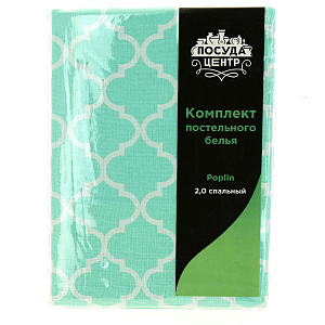 Комплект постельного белья 2-спальный 50х70-2шт ПОСУДА ЦЕНТР мята хлопок 000000000001189028