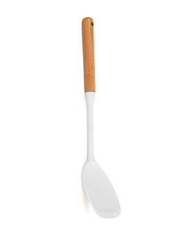 Лопатка кулинарная 33x8,5x4см DE'NASTIA Силвуд деревянная ручка светло-серый силикон/бук 000000000001227989
