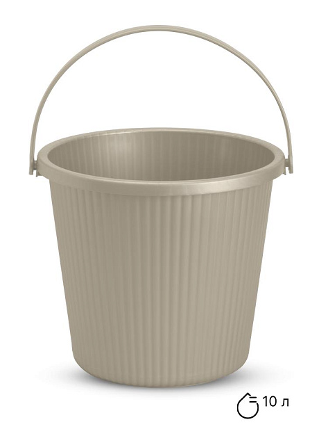 Ведро-стул 10л FORA с крышкой вельвет пудра полиэтилен 000000000001227345