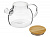 Чайник заварочный 1л с бамбуковой крышкой стекло 000000000001219964