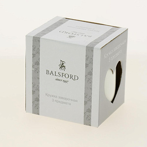 Кружка заварочная 350мл декор Белый с золотом подарочная упаковка фарфор 000000000001177978