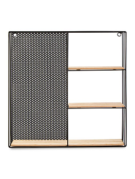 Полка настенная 50х50х10см квадрат LOFT 3 полки черный/натуральный МДФ/железо 000000000001227847