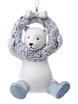 ДУ Мишка с рождеств.венком 6х4х8см 75140 000000000001179875