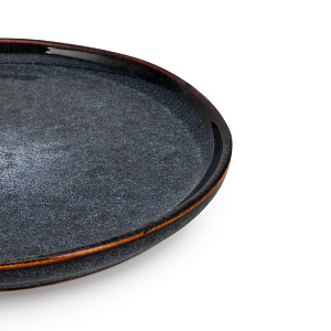 Тарелка десертная 21см Агат голубой глазурованная керамика 000000000001217660