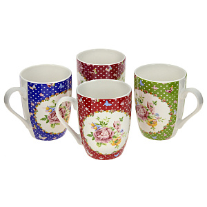 Набор кружек Wellberg, фарфор, 4 предмета 000000000001172367