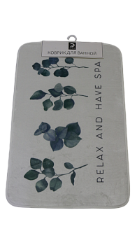 Коврик для ванной 80х50см ЭТЕЛЬ Эвкалипт велюр полиэстер 000000000001206806