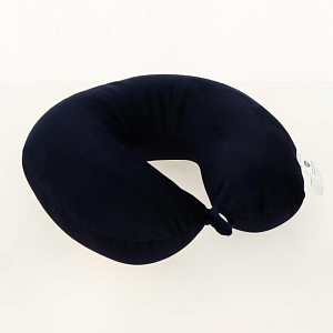 Подушка антистресс LUCKY дорожная с кнопкой темно-синяя полиэстер 000000000001199322