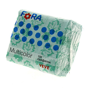 Салфетки FORA 100 листов однослойные с рисунком 000000000001182367