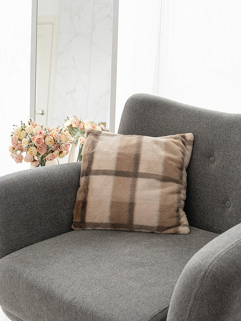 Наволочки декоративные 2шт 45х45см DE'NASTIA Mink бежевый/коричневый полиэстер 000000000001231171