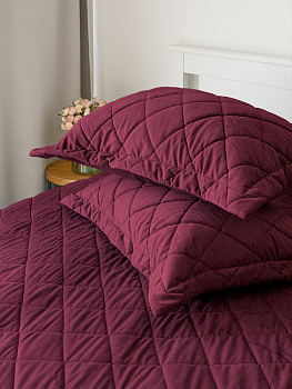 Наволочки 50x70см 2шт DE'NASTIA геометрия велюр бордовый полиэстер 000000000001227986