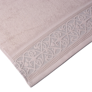 Полотенце махровое 50х90см LUCKY Вензельный бордюр розовый хлопок 100% 000000000001210293