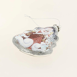 Новогоднее подвесное украшение Дед Мороз из стекла 2х9,5х8см 81806 000000000001201793