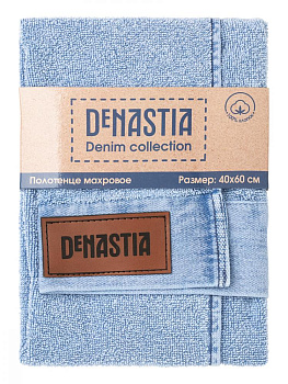 Полотенце махровое 40х60см DE'NASTIA Джинс эффект голубой хлопок-100% 000000000001214339