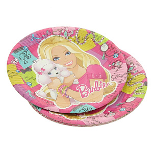 Набор бумажных тарелок Barbie, 23 см, 10 шт. 000000000001114607