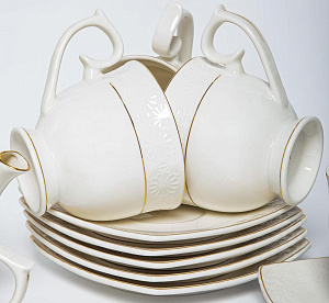 Набор чайный 15 предметов BALSFORD НЕЖНОСТЬ (чашка 300мл-6шт,блюдце-6шт,чайник,сахарница,молочник) подарочная упаковка фарфор 000000000001207523