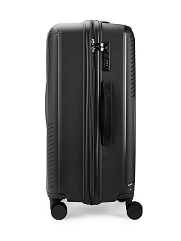 Чемодан на колесах M (42х26х65см) полосы черный PP 000000000001226553