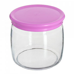 CESNI Набор банок для сыпучих продуктов 3шт 500мл PASABAHCE Pink стекло/пластик 000000000001124144