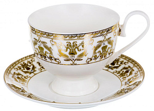 Чайная пара (чашка 230мл) BALSFORD Passion подарочная упаковка с бантом фарфор 000000000001193949