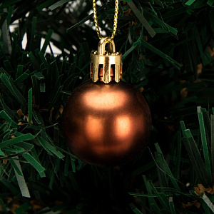 Декоративное украшение Набор шаров 12шт 3см серия Бронзовая микс пластик 000000000001224106