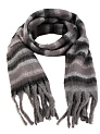 Шарф 40х200см теплый полосы серый полиэстер 000000000001229237