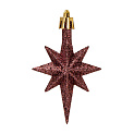 Декоративное украшение Набор 4шт 8,5х5,5см Звезда серия Бургунд микс пластик 000000000001224134