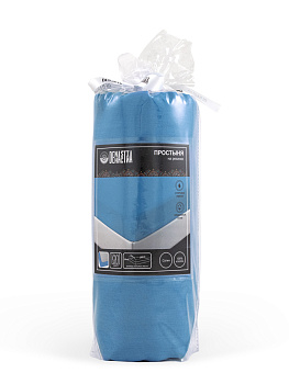 Проcтыня натяжная DE'NASTIA сатин 200x200+25см 100%Хлопок синий C010766 000000000001192994